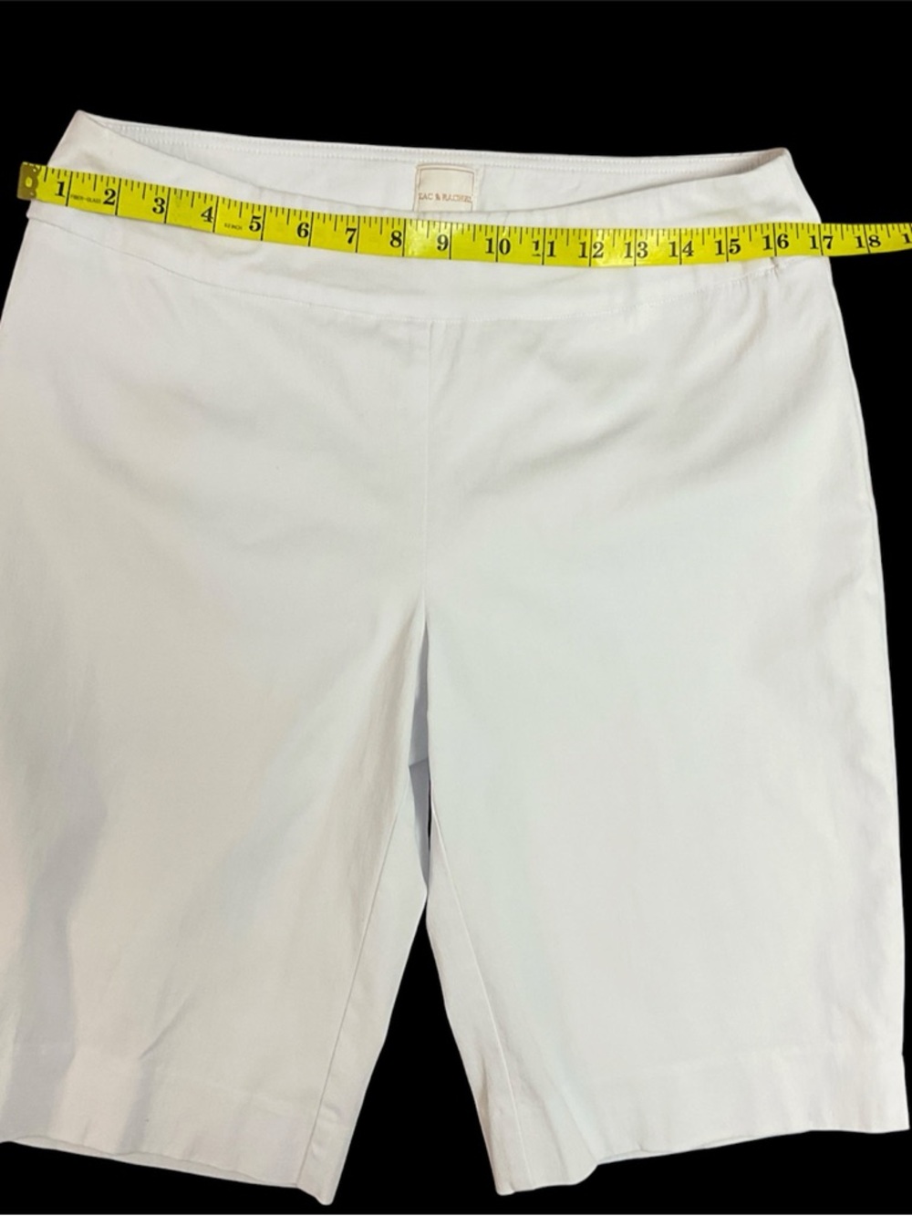 Zac & Rachel White Stretch Bermuda Shorts - Pull-On Comfort Waist - Size 12
